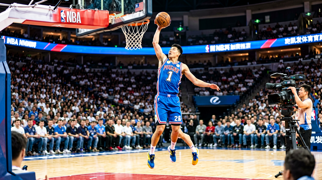 NBA篮球比赛现场 - 球员扣篮瞬间